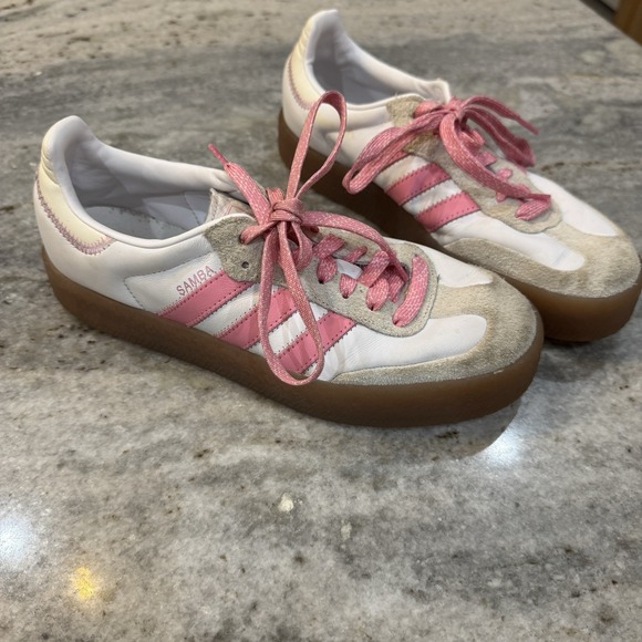 adidas Shoes - Adidas Samba White Pink Gum Casual Sneakers IE9109 Retro Lace Up Low Top Sz 9